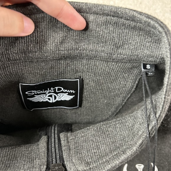 NWT Straight Down Golf Burnside QZ Mens Size Small Gray Ridgatational Cow Skull - Picture 8 of 15